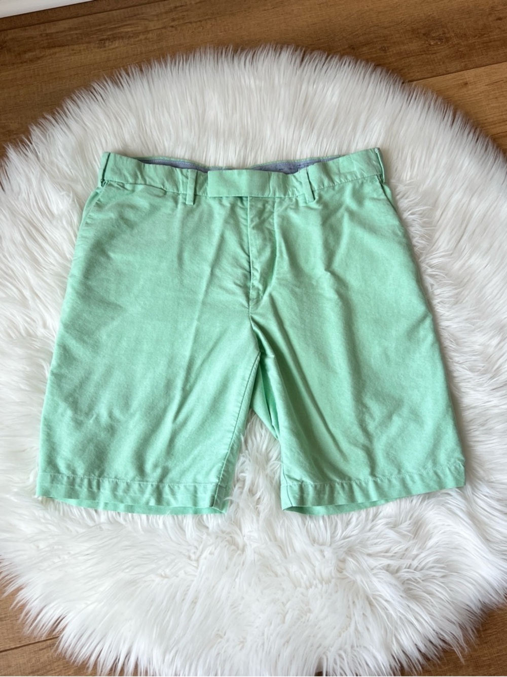 Polo by Ralph Lauren Lime Green Chino Shorts 34 Waist 100% Cotton Flat Front